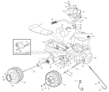Page A Diagram and Parts List for 78476-9993  Power Wheels Ride-On Cars